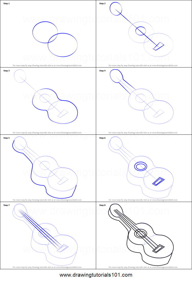 Guitar Drawing Step By Step at PaintingValley.com | Explore collection ...