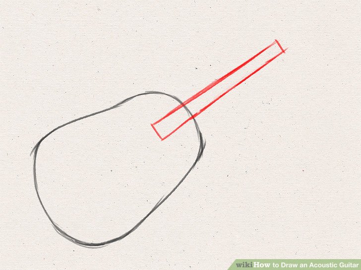 728x546 How To Draw An Acoustic Guitar Steps - Guitar Drawing Step By Step