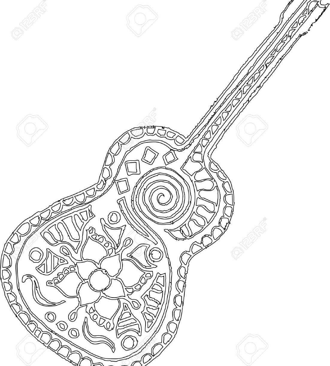 1102x1224 Guitar Zentangle Drawing Art Stunning Guitarmusic For Jake X - Guitar Drawings Art