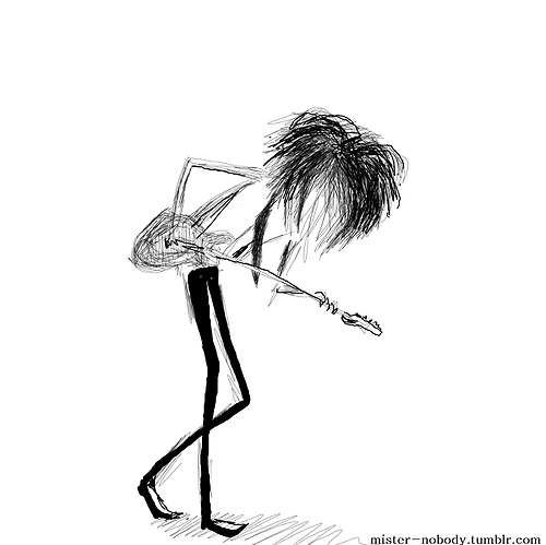 500x499 Art, Black And White, Drawing, Guitar, Hair, Illustration - Guitar Drawings Art