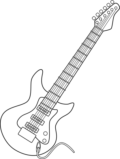 416x550 Electric Guitar Line Art - Guitar Line Drawing