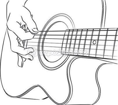 407x361 Guitar Line Drawing Art Inspirationtips Guitar Drawing - Guitar Line Drawing