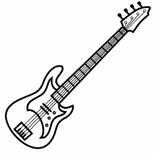 512x512 Bass, Electric, Guitar, Instrument, Musical Icon - Guitar Line Drawing