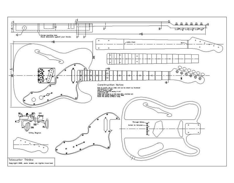 800x625 routing template for tele body and neck telecaster guitar forum - Guitar Neck Drawing
