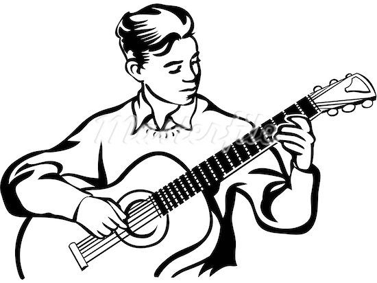 550x412 Gallery For Gt Guy Playing Acoustic Guitar Drawing Images Music - Guitar Player Drawing