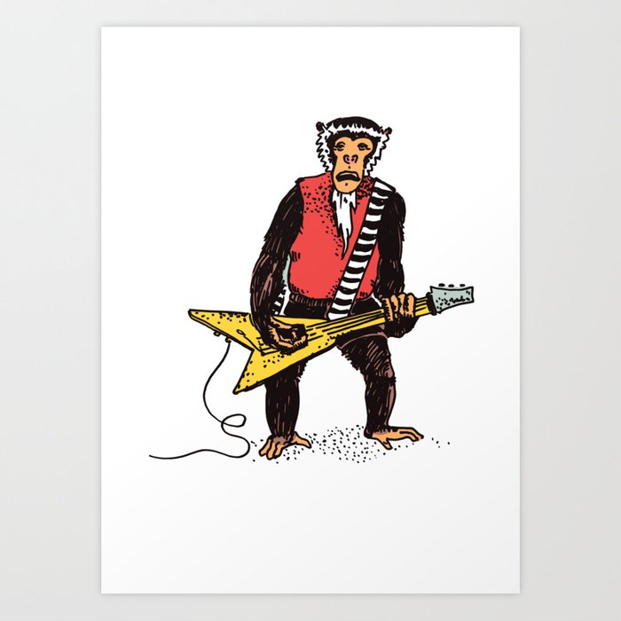 700x700 guitarist monkey rocker funny animal monkey drawing guitar player - Guitar Player Drawing