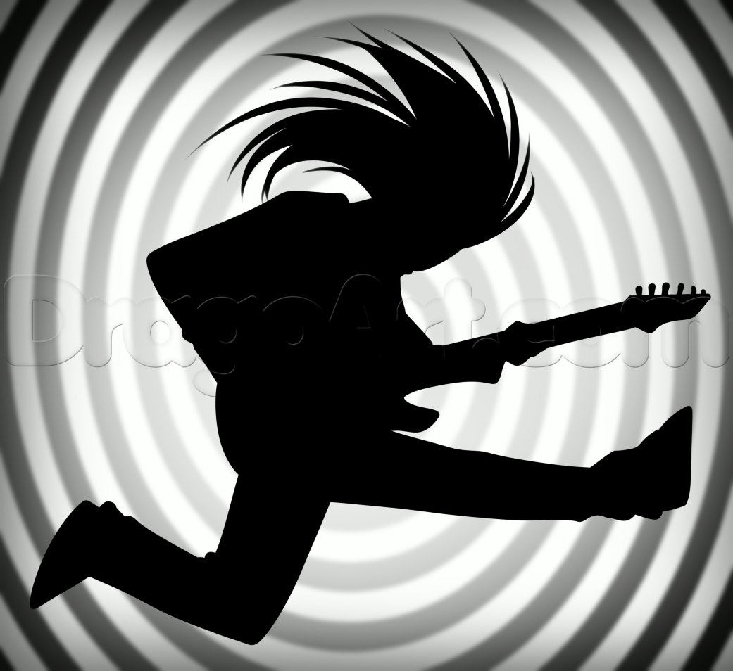 1041x954 How To Draw A Guitar Player, Step - Guitar Player Drawing