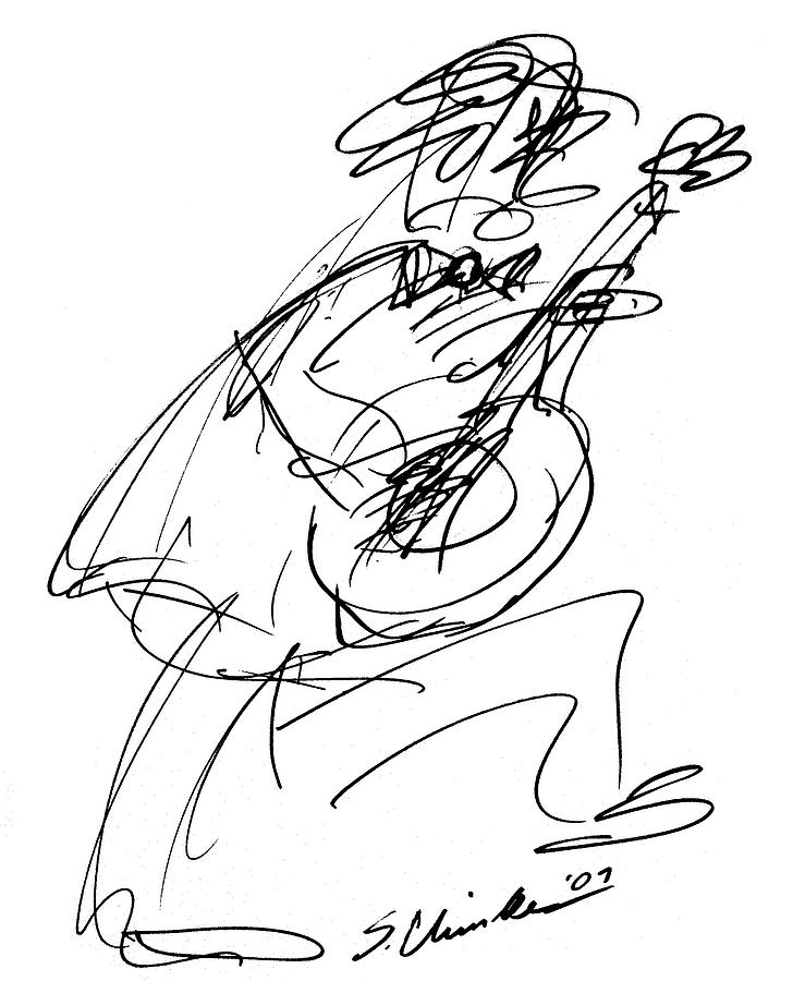 728x900 Master Guitarist Drawing - Guitar Player Drawing
