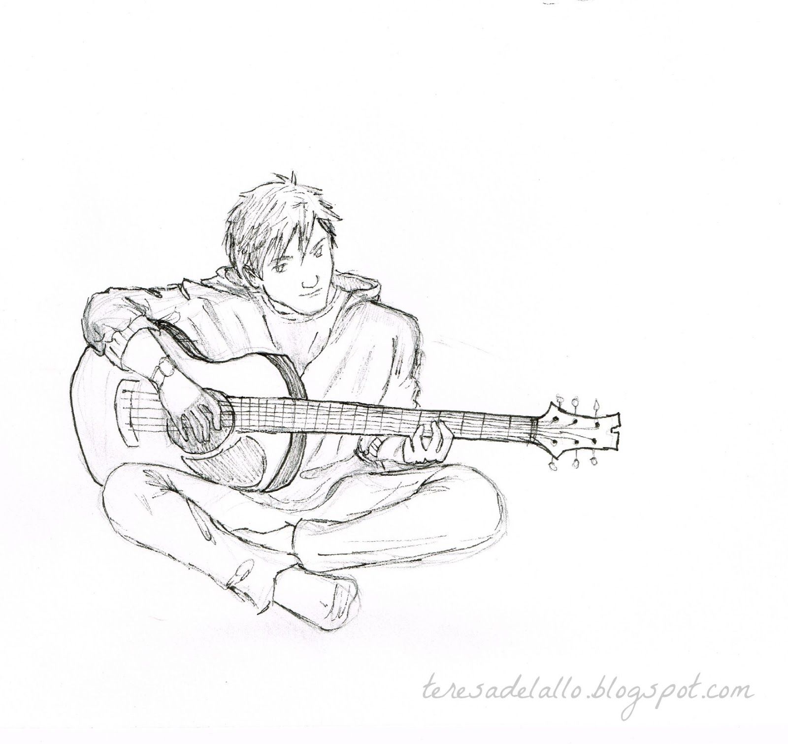 1600x1511 Resultado De Imagem Para Boy Playing Guitar Drawing Ring Buddie - Guitar Player Drawing