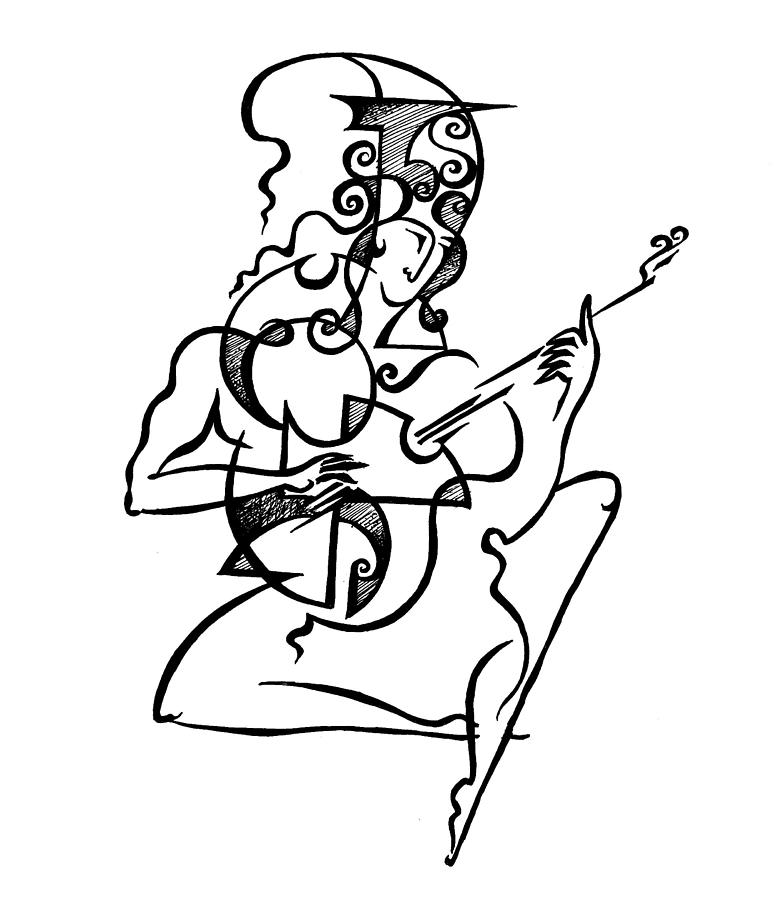 776x900 A Guitar Player Drawing - Guitar Player Drawing