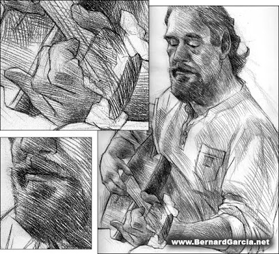 400x364 Drawing And Sketching - Guitar Player Drawing