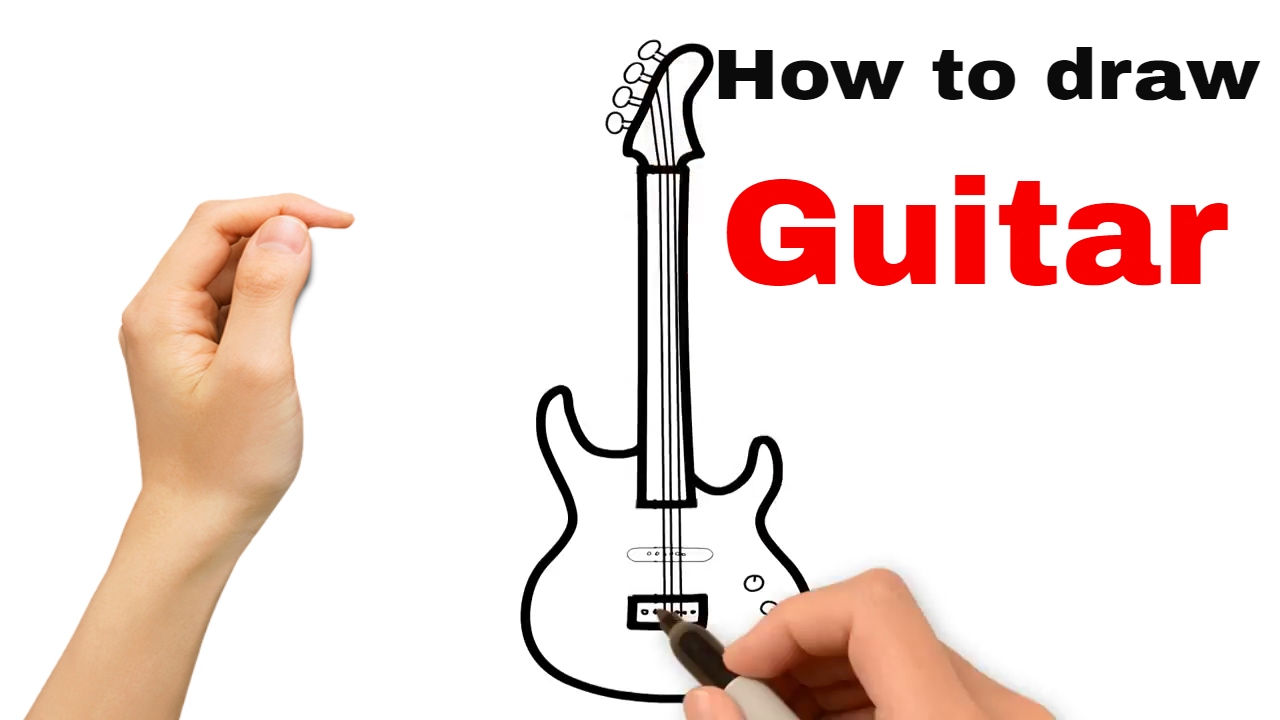 1280x720 How To Draw Electric Guitar - Guitar Simple Drawing