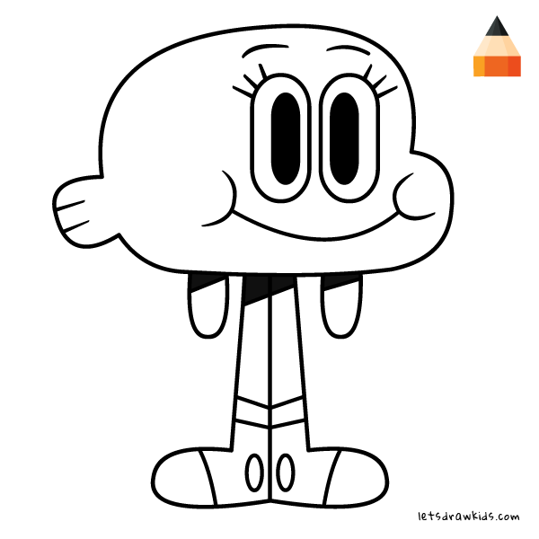 600x600 How To Draw Darwin - Gumball Drawing