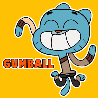 400x400 how to draw gumball from the amazing adventures of gumball - Gumball Drawing