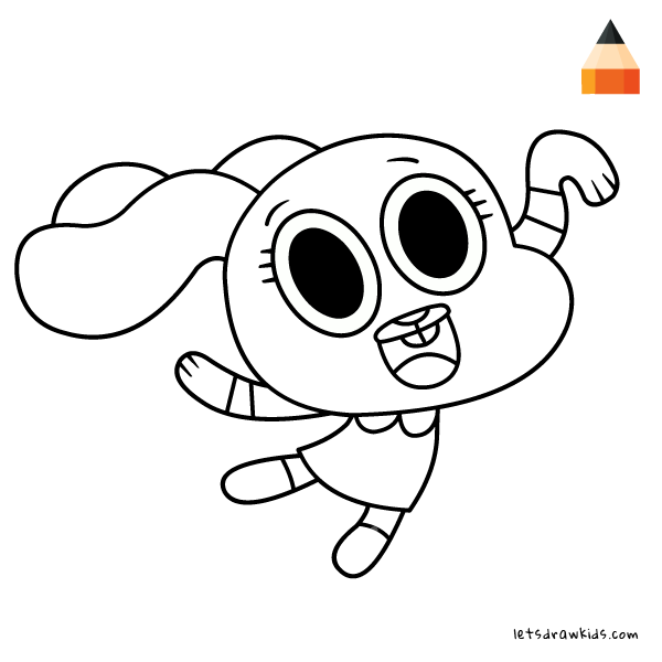 600x600 how to draw anais the amazing world of gumball - Gumball Drawing