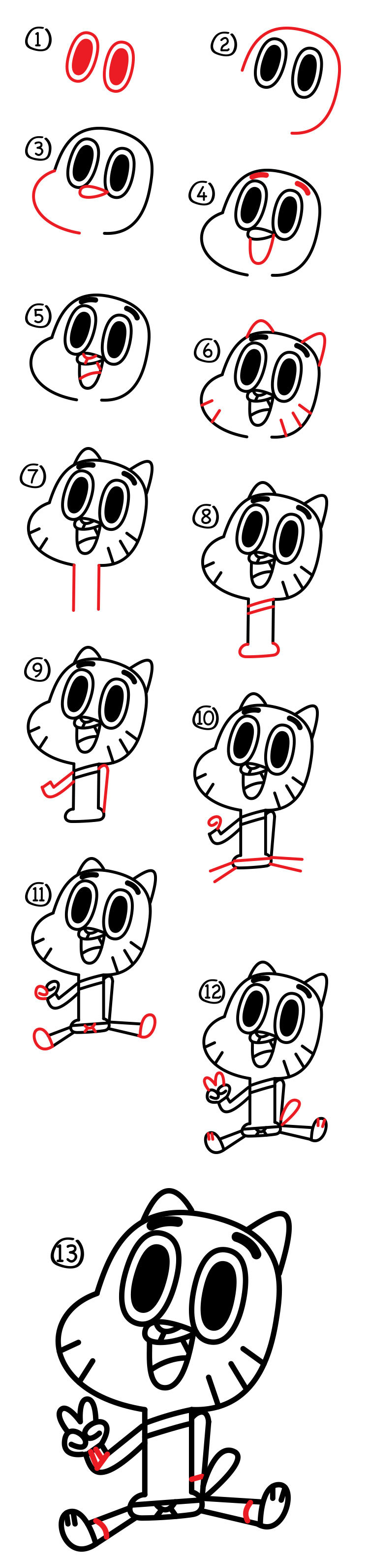 750x3178 how to draw gumball - Gumball Drawing