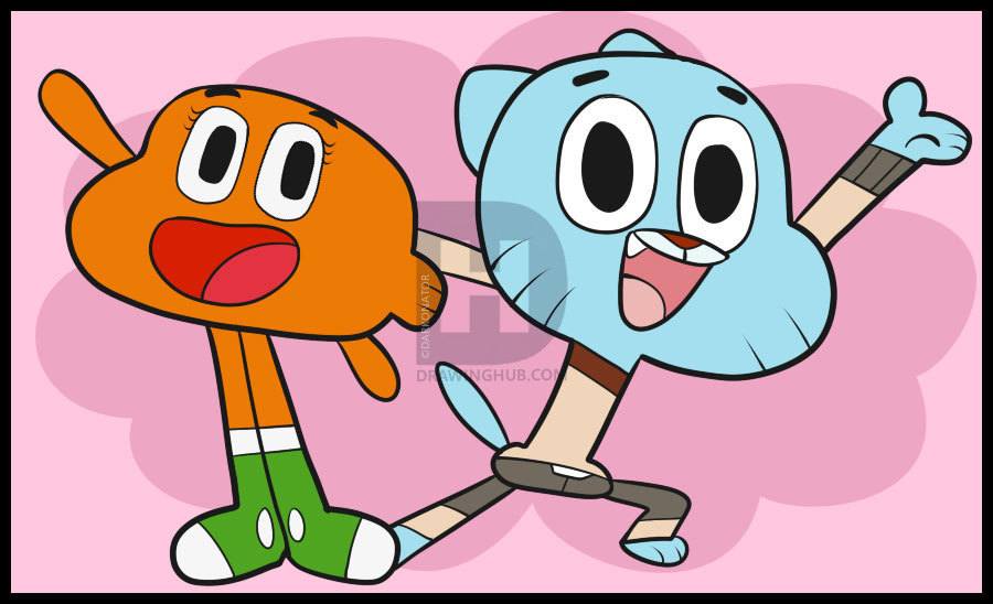 900x548 how to draw gumball and darwin, step - Gumball Drawing