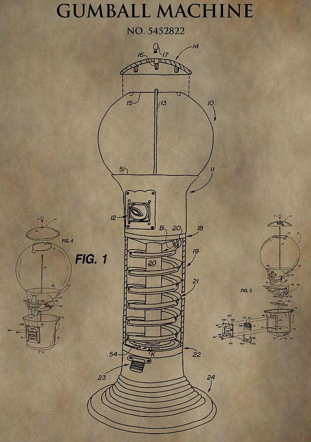 633x900 Gumball Machine Patent Drawing - Gumball Machine Drawing