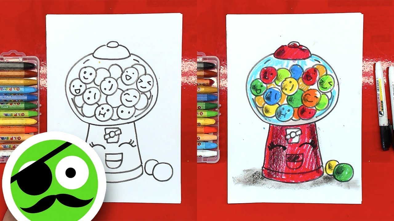 1280x720 Gumball Machine How To Draw A Gumball Machine Drawing - Gumball Machine Drawing