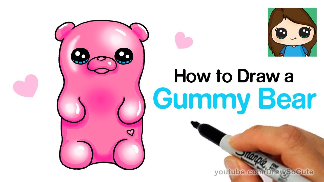 1280x720 How To Draw A Gummy Bear Easy - Gummy Bear Drawing