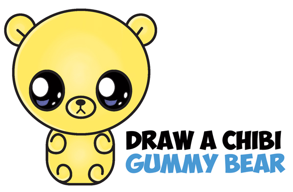 600x394 How To Draw A Cute Gummy Bear Archives - Gummy Bear Drawing