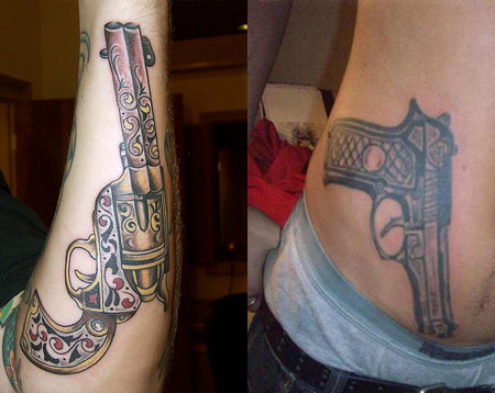 450x358 Gun Tattoos - Gun Tattoo Drawings