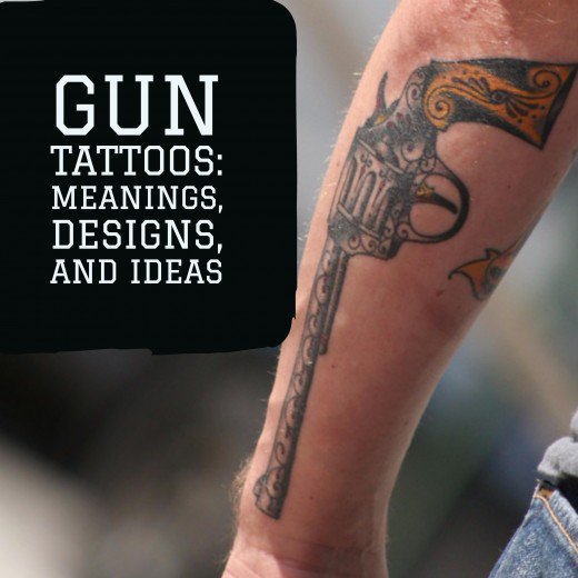 520x520 Gun Tattoos Meanings, Designs, And Ideas Tatring - Gun Tattoo Drawings