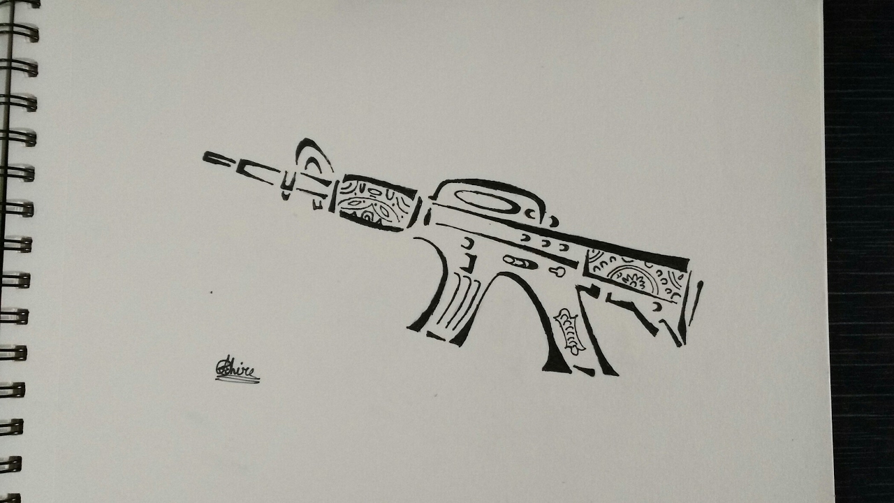1280x720 How To Draw A Gun Tattoo - Gun Tattoo Drawings