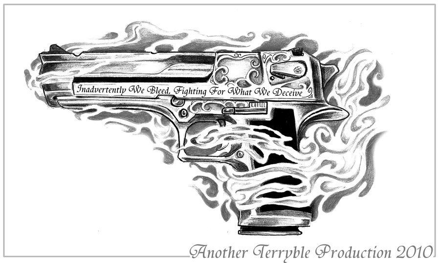 900x538 Revolver Tattoo Drawing Gun Tattoo Drawings For Desert Eagle - Gun Tattoo Drawings