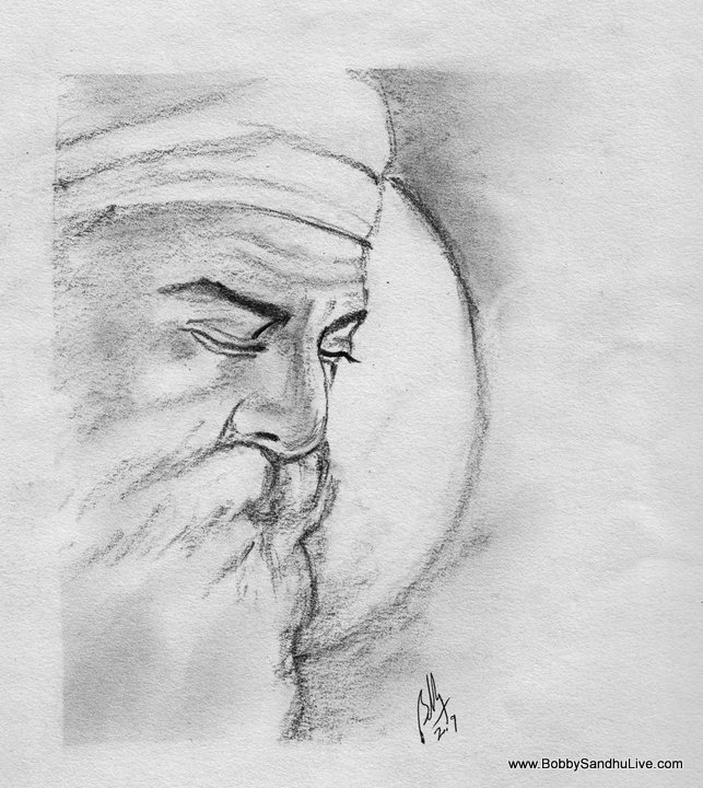 643x720 Guru Nanak Dev Ji Best Drawing Drawing Skill - Guru Drawing