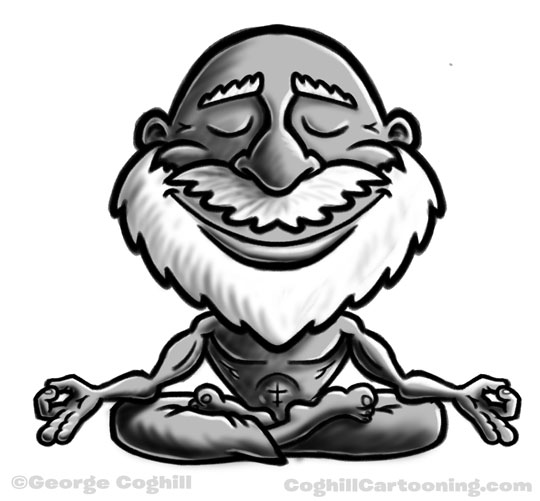 540x501 Meditating Guru Coghill Cartooning Cartoon Logos - Guru Drawing