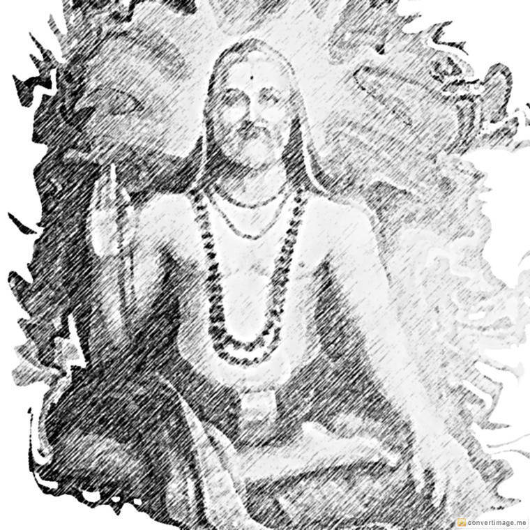760x760 Pencil Drawing Of Sri Guru Raghavendra Swamy Convertimage Me - Guru Drawing