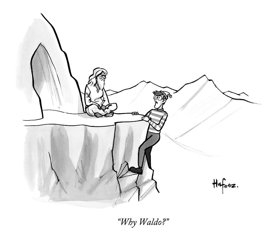 900x791 Waldo Speaks To A Guru Drawing - Guru Drawing