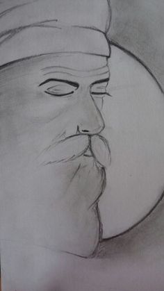 236x419 Pencil Sketch Bye Hardeep Siera Guru Nanak Dev Ji Hardeep Siera - Guru Drawing