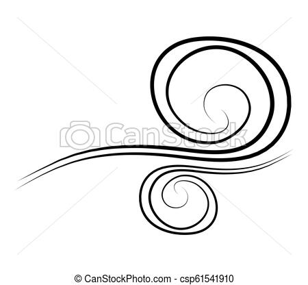 450x416 wind doodle blow, gust design isolated on white background - Gust Of Wind Drawing