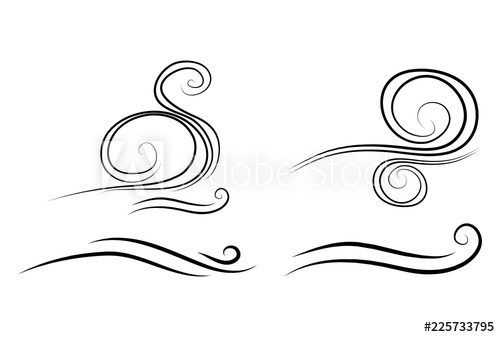 500x337 wind doodle blow, gust design isolated on white background - Gust Of Wind Drawing