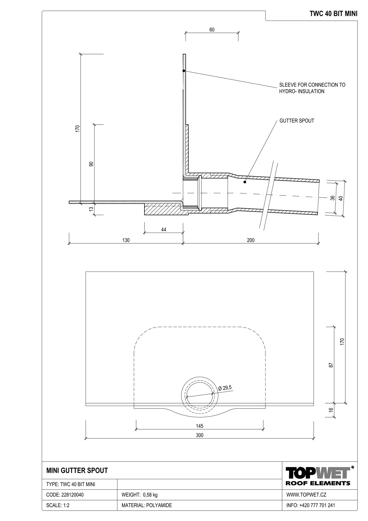 1200x1698 Topwet Mini Gutter Spout Topwet - Gutter Drawing