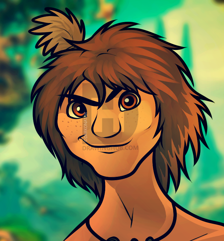 741x796 how to draw guy, draw guy from the croods, step - Guy Drawing