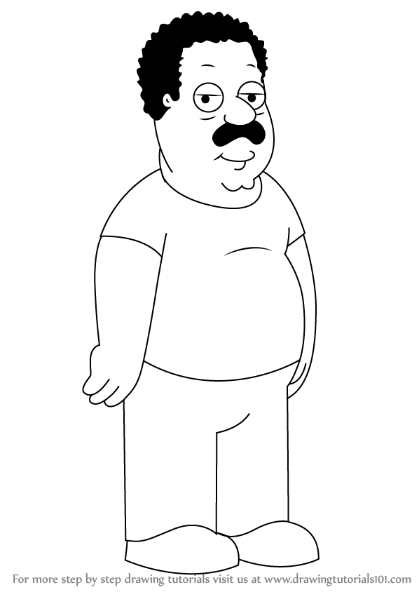 598x844 learn how to draw cleveland brown from family guy - Guy Drawing