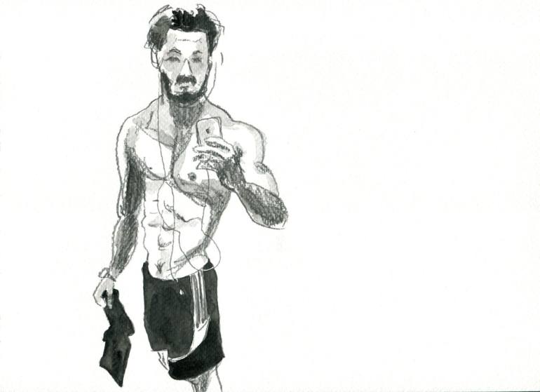 770x559 muscles selfie guy drawing - Guy Drawing