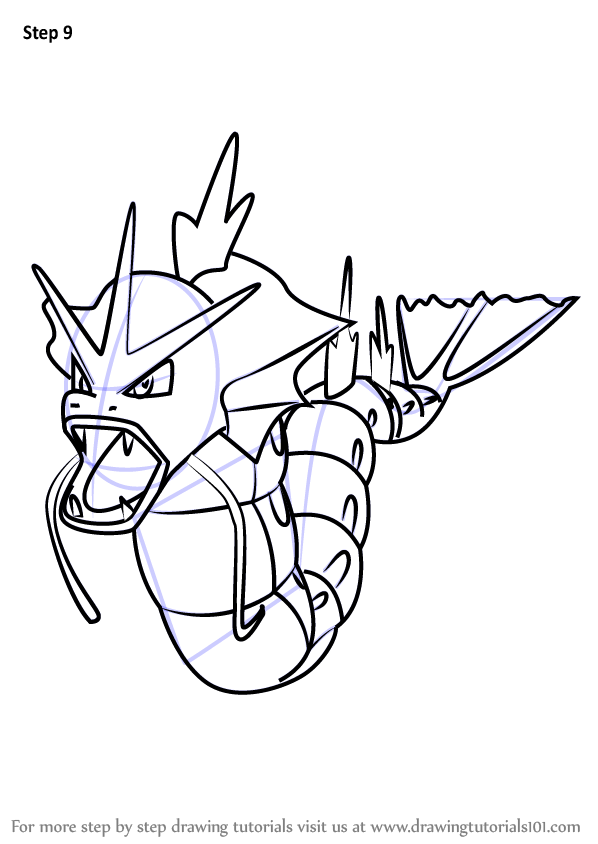 598x844 Gyarados Drawing Free Download - Gyarados Drawing