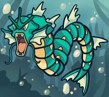 350x309 How To Draw Gyarados - Gyarados Drawing