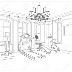 Gym Equipment Drawing at PaintingValley.com | Explore collection of Gym