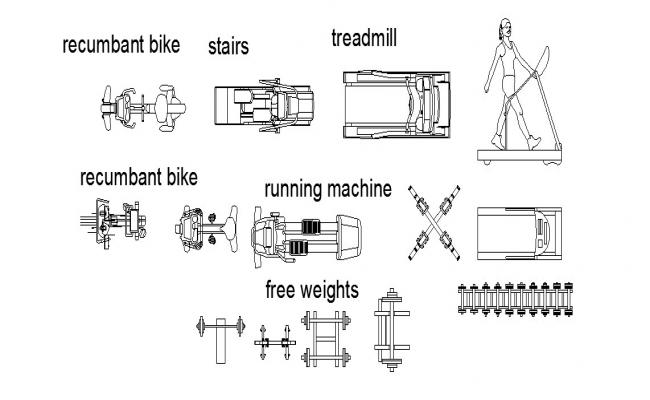 650x400 dynamic multiple gym equipment blocks cad drawing details dwg - Gym Drawing