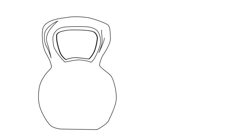 852x480 Animated Sketch Vector Self Drawing Stock Footage Video - Gym Equipment Drawing