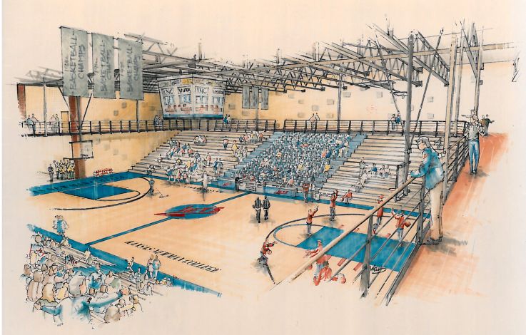 737x470 gymnasium rendering landscape drawings architecture, landscape - Gymnasium Drawing
