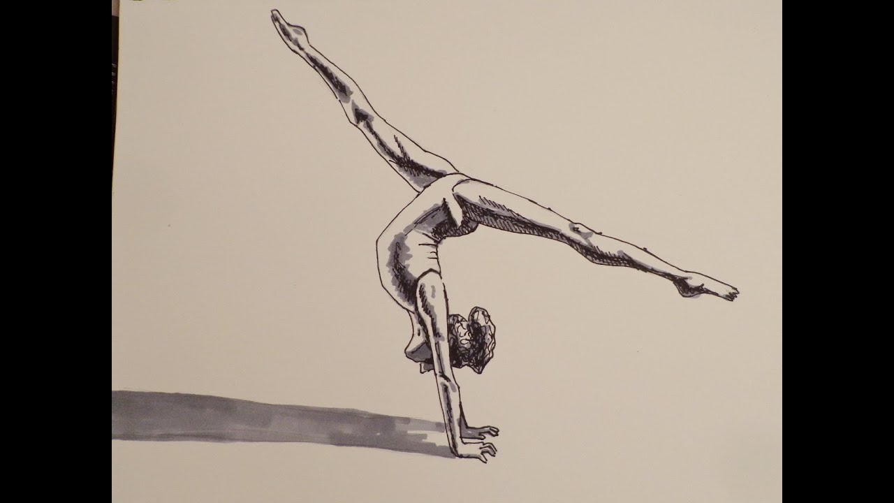 1280x720 drawing a gymnast - Gymnastics Drawings