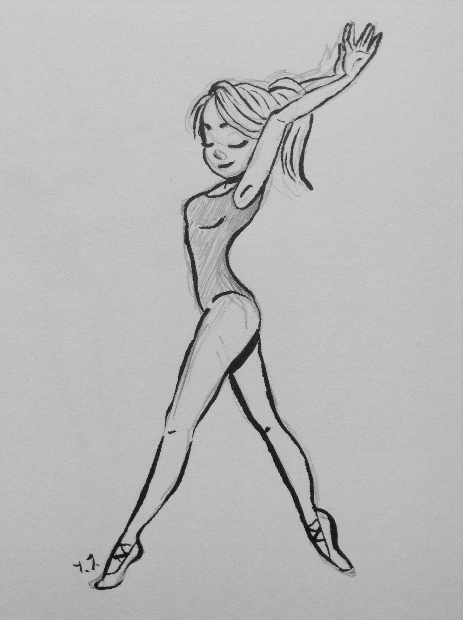 1536x2056 gymnastics girl sketch - Gymnastics Drawings