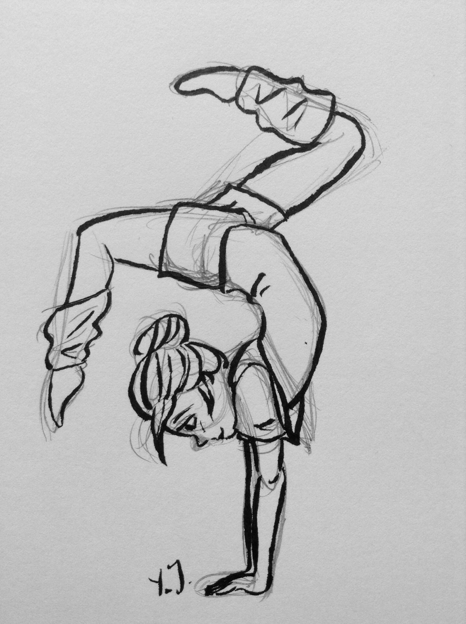 1536x2056 Gymnastics Girl Sketch - Gymnastics Drawings Easy