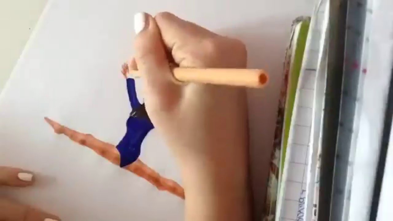 1280x720 How To Draw A Gymnast - Gymnastics Drawings Easy